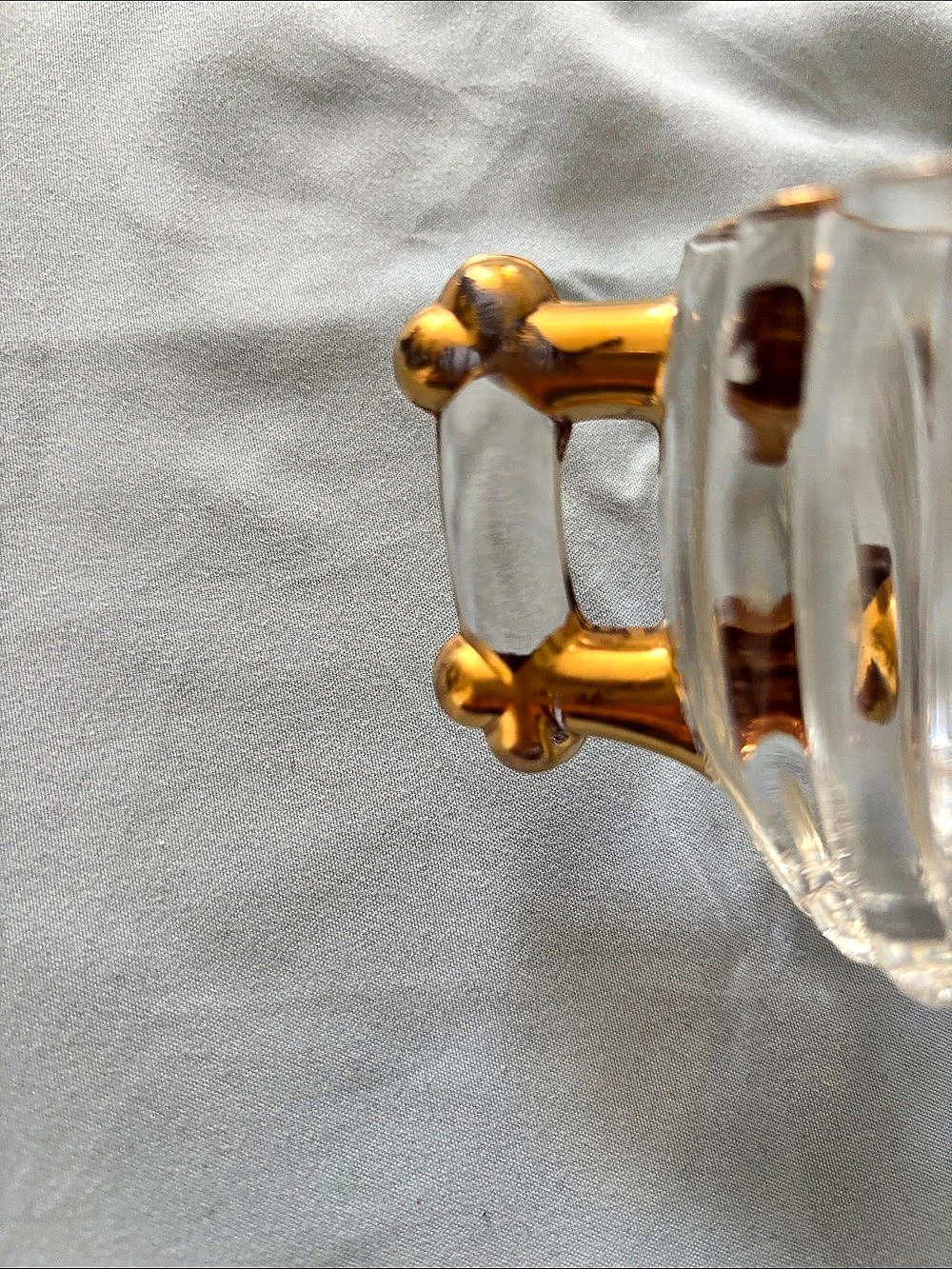 Vintage Jeanette National Clear & Gold Glass Sugar/Creamer Tray Set - Picture 9 of 10
